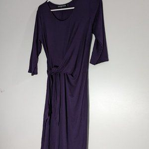 Tangente 3/4 Sleeve Wrap Dress Deep Purple Size Medium